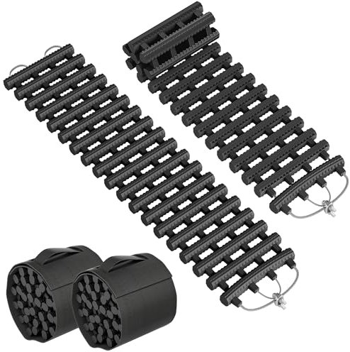 SUBTLETY 2 Stück Auto Anfahrhilfe Traction Mats Sandbleche Offroad Traktionsmatte Pannenhilfe Wohnmobil Reifenleiter für Schlamm Schnee Geländewagen Tracktionshilfe Anfahrtshilfe für PKW LKW (100cm)