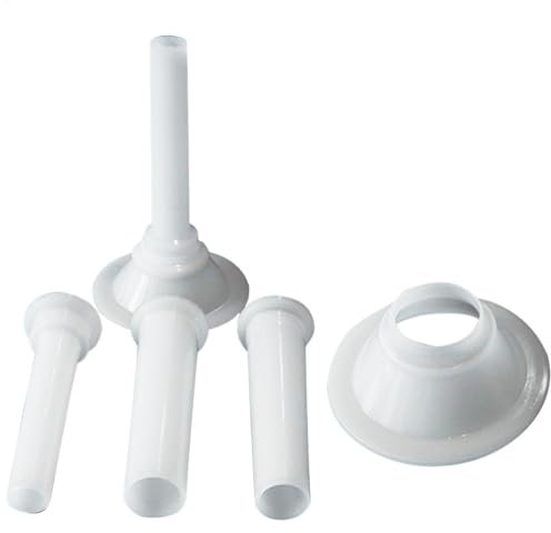 Tubo de relleno para picadora de carne: tubos de llenado de salchichas livianos, embudos, molinillo, 3 tubos de embudo portátiles manuales para relleno de salchichas caseras, salchichas de cordero y s