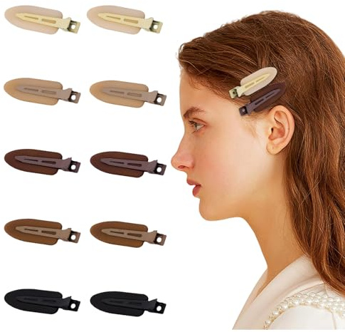 GlamRays 10 Piezas Horquillas Sin Pliegues Sin Doblado Horquillas Planas para Peinar Antideslizantes para Maquillaje Mujeres Peluquería