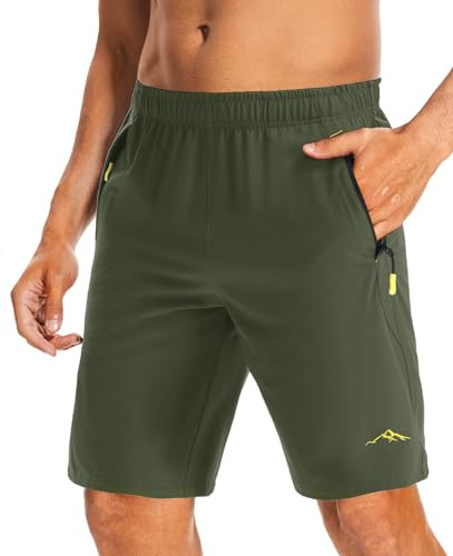 Peakwell Men's Quick Dry Running Shorts Lightweight Sport Gym Hiking Shorts | Zip Pockets, Quick Dry, Lightweight, Moisture Wicking, Gym, Running, Jogging, Workout, Hiking, Walking, Camping, Cycling