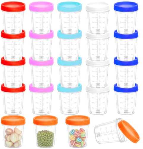 Mssushi 24 Pack 120ml Small Food Containers with Lids