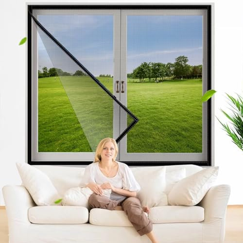 Mosquitos Antimoscas 75x160cm Negro Fiberglass Ventanasde la Pantalla de Insectos Mosquitera Corredera Ventana Malla Gatos Ventana