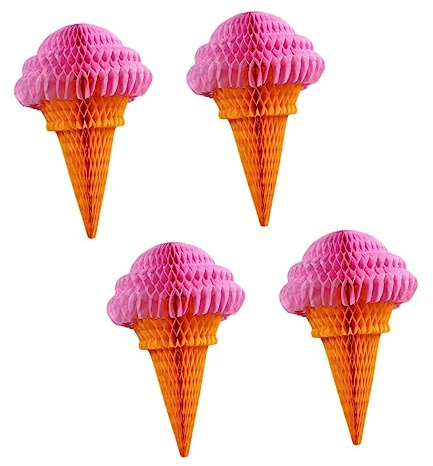 ABOOFAN 4pièces Pendentifs Nid Abeille Décorations Suspendues Forme De Glace Fournitures De Fête Décoration Suspendue pour Festivals