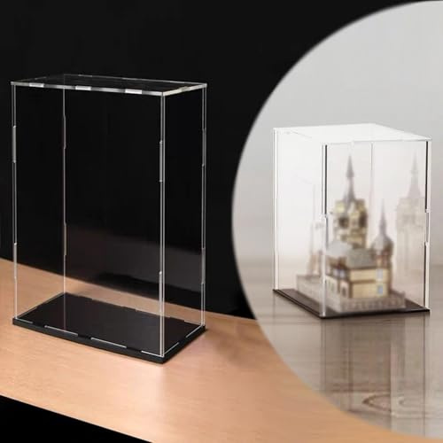 Xyrona Boite Acrylique Vitrine de 70, 60, 55, 50, 45, 40, 35, 30, 25 cm de Hauteur, Boîtes de Décoration de Bureau Transparentes et Anti-poussière, Grand Organiseur Cubique(25x40xH50cm/10x16x20)
