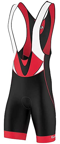 FDX Cycling Bib Shorts Men's 4D Padded Bike Shorts with Pocket Red XL