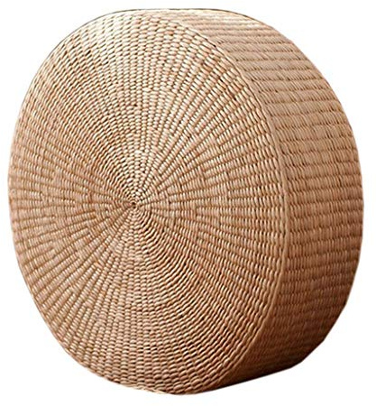 DUOSHIDA Japansk stil handgjord miljövänlig andningsbar vadderad stickad halm platt sittdyna, handvävd tatami-kudde bäst för zen, yoga träning eller Buddha-meditation (49,8 cm x 10,7 cm)