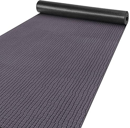ANRO Teppich Läufer Flur Küchenteppich Schmutzfangmatte Sauberlaufmatte rutschfest Velours Anthrazit 65x300cm Modern