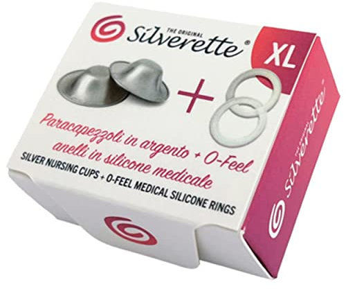 Silverette XL mit O'feel Ringen aus medizinischem Silikon: ermöglicht die korrekte Positionierung der Silberhütchen von Silverette (XL+O-feel)