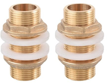 Wohlstand 2 piezas Conector de latón para tanque de agua, Acople de latón para tanque de agua, Acople para tanque y barriles de agua para grifo de agua, tanque de agua