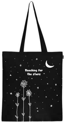 Ecoright - Bolsas de mano para mujer, bolsa de comestibles moderna y reutilizable, bolsa de algodón para la escuela, uso diario, compras y playa, Black, Talla única, Western