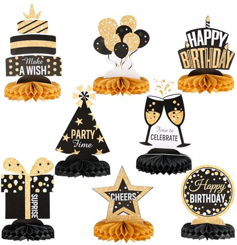 8 decorazioni da tavola per feste di compleanno, centrotavola a nido d'ape, decorazioni per feste di compleanno, decorazioni per feste di compleanno, uomini e donne, decorazioni per feste di