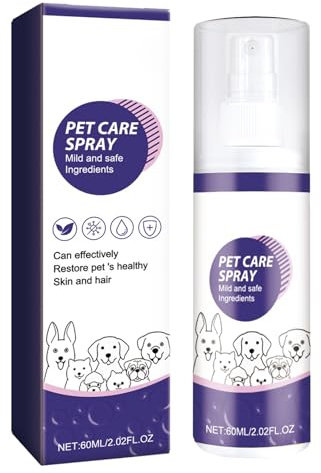 KOAHDE Cuidado de Heridas para Gatos,Spray para Heridas Perro,Cuidado de la Piel y Heridas para Mascotas,Spray Antiséptico para Perros Gatos,Spray para Heridas para Mascotas,60ML,1PC