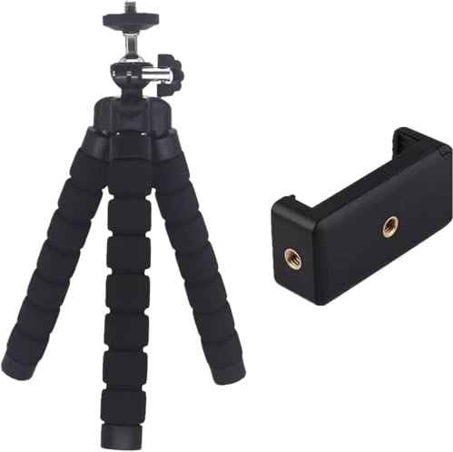 GNAUMORE Mini Flexible Tripode Palo Selfie Portátil Giro de 360°,Trípode Flexible y Portátil,Giro de 360° Tripode para Movil,para Movil y Cámara Acción, Ideal para Selfies/Grabación de Vídeo