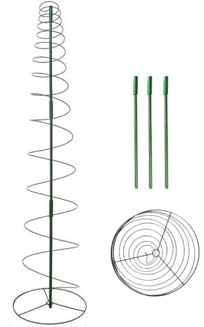 Concombre treillis pour tomates - Treillis de jardin - Treillis pour plantes grimpantes - Support pour fleurs et plantes utiles - Support en spirale de jardin résistant à la rouille - Obélisque