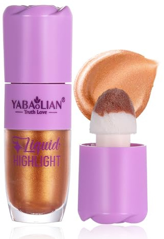 Long-Lasting Liquid Highlighter - Lightweight Shimmer Glow, Waterproof & Smudge-Proof Radiance Makeup, Illuminating Glow for a Natural Highlight