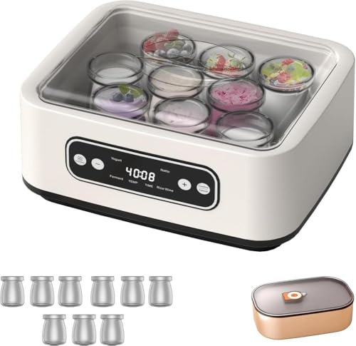 Mixtric Yogurtera con Control De Temperatura Y Temporizador De 48 Horas Yogurtera Digital Inteligente para Yogur Casero Probiótico Y Yogur Griego,with Cup,1600ML