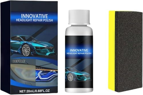 jkuyfar Rénovateur de phares, Un Nouveau kit innovant de Nettoyage et de Restauration de phares (2025), Rend Vos phares Plus Brillants et Plus clairs, Compatible avec Tous Les modèles.