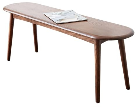 Panca da pranzo in legno massello, elegante, in rovere per ingresso, camera da letto, soggiorno e cucina, 120 cm, colore noce, design versatile e moderno
