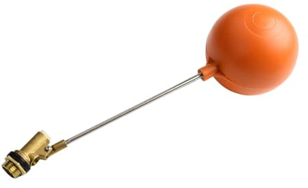 Valvola a galleggiante con interruttore di livello del serbatoio con sfera galleggiante, 1/2 pollici, in acciaio inossidabile rame PTFE PVC, per serbatoi di acqua fredda, sfera da 110 mm, asta da 210