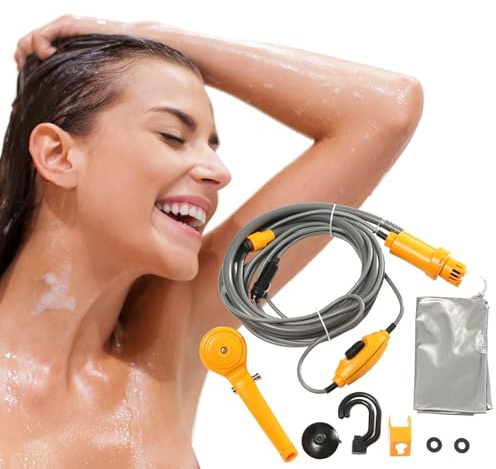 Genérico Portable Camping Shower,12V Electric Camping Shower Pump | Outdoor Camping Showers, Camping Accessories for RV Road Travel Garden Watering