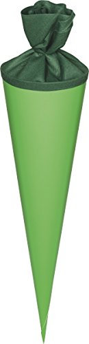 Baier & Schneider Heyda 204870054 Schultüten-Rohlinge mit Filzverschluss (Höhe 70 cm, Durchmesser 19 cm, Karton, 380g/m²) grün