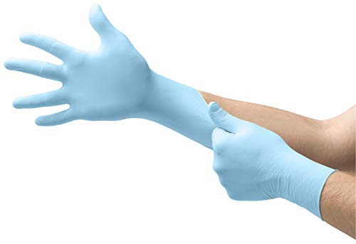 Ansell MicroFlex 93-833 Powder-Free Disposable Gloves, Multipurpose Nitrile Gloves, Chemical Protection, Mechanics, Blue, Size M (250 Gloves)