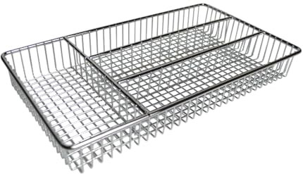 FurnitureXtra Deluxe Stainless Steel Chrome Small Cutlery Tray - L: 32cm x W: 18.5cm x H: 4cm (Stainless Steel)