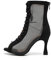 HROYL Botas de Baile Latino Mujer Botines Punta Abierta con Cordones Zapatos de Baile de Salon,QJW7179-Negro-7.5,EU 37
