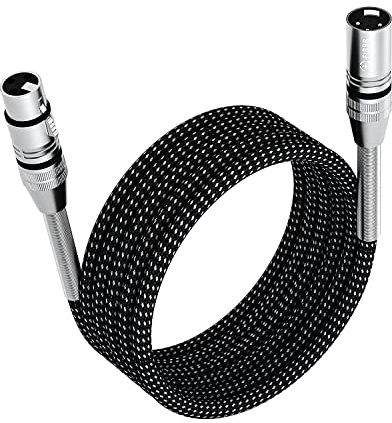 FIBBR XLR Cable 30M, Microphone Cable Nylon Braided XLR Male to Female Heavy Duty Balanced Microphone Cord Compatible with Preamps/Speaker Systems and More