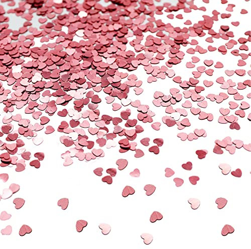 6mm Rose Gold Metallic Shiny Hearts Confetti Heart Shaped Glitter ConfettiBridal Shower HeartConfetti,Hen Party Confetti,30g Hen Do ConfettiRose Gold Wedding Table Confettis for Party Accessories