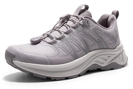 NORTIV 8 kvinnors snabba snören vandringsskor lätta promenader utomhus vandringsleder camping vardagliga sneakers, Ljuslila, 40 EU