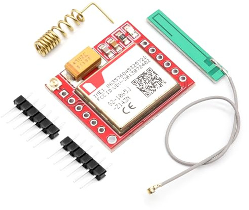 Modulo breakout GPRS GSM Binghe Moduli MicroSIM GPRS GSM con slot per scheda SIM Quad-Band 850/900/1800/1900 MHz + antenna PCB, 3,7~4,2 V, interfaccia seriale TTL Adatto per dispositivi IoT