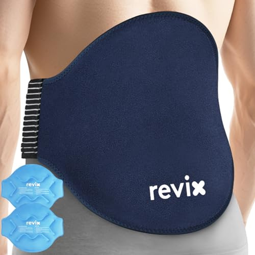REVIX Extra Large Ice Pack for Back Relief, 2 Pack Reusable Gel Ice Pack Wraps for Lower Back, 13.4” x 11”, Cold Compress Therapy for Waist, Upper Bcak & Tailbone Discomfort Relief, Muscle Relaxation