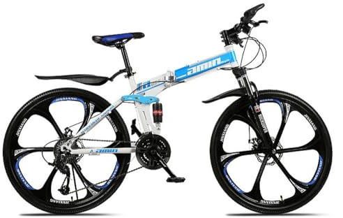 Kcolic Bicicleta Montaña 24/26 Pulgadas para Hombre, Suspensión 21 Velocidades, Plegable, Acero F,26in21