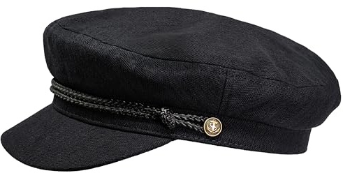 WEROR Elbsegler Herren Damen – Schirmmütze Schildmütze Kappe – Kapitänsmütze Segelmütze - Fisherman Mütze - WEROR-454.1 (58-59, Schwarz)