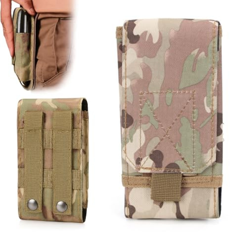 COYUN Universal Tactical MOLLE Holster Army Mobile Phone Belt Pouch EDC Security Pack Carry Accessory Kit Waist Bag Case(Color de Camuflaje)