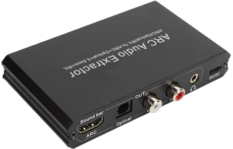 GOWENIC Digital Till Analog Converter | ARC Optical LR 3,5 Mm Ljudextraktor med 24-bitars 192KHz DAC för TV-högtalare 5.1-system