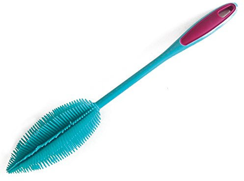 Kochblume Flaschenbürste 36cm | Premium-Silikon & BPA frei| Hitzbeständig | Spülmaschinenfest | Für Trinkflaschen, Thermoskannen & Gläser | Farbe: türkis