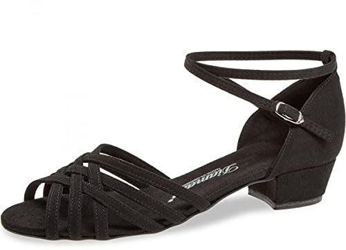 Diamant Zapatos de Baile para señoras 008-035-335-V - Microfibra Negra - Regular - Bloque de 2,8 cm - Suela VarioSpin - Talla: UK 5
