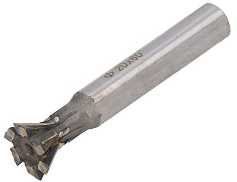 Fraise à Queue D'aronde en Carbure 60 Degrés 6 Flûtes Fraise à Rainurer Outil de Coupe Fraise en Bout pour le Travail des Métaux Diamètre de la Tige Droite 20mm/ 0.8in