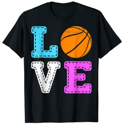 Vintage Love Basketball Team Fan Basketball Lover Mujeres Camiseta