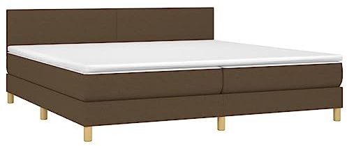 vidaXL Boxspringbett mit Matratze Doppelbett Polsterbett Bett Bettgestell Lattenrost Bettrahmen Hotelbett Schlafzimmerbett Dunkelbraun 200x200cm Stoff