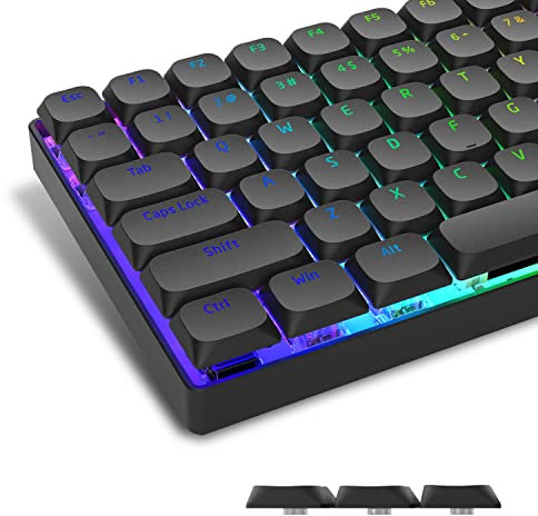 Womier Low Profile Custom Keyboard Keycaps - 75% Full Keycaps for 60% 65% 75% 80% 100% Mechanical Keyboards, Black Backlight