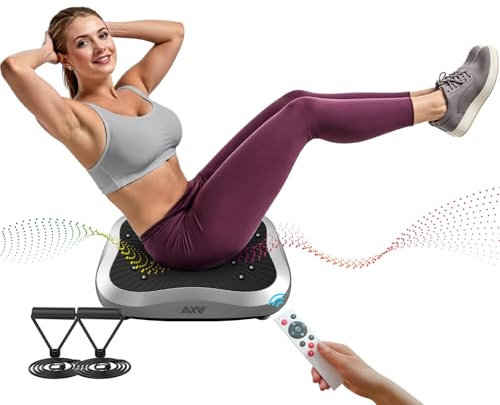 AXV Placa vibratoria de cuerpo entero, portátil, mini vibración, plataforma de fitness, máquina de drenaje linfático, pérdida de peso, formación