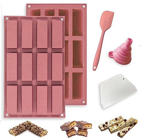 XILMARK (2x) Stampo Silicone per Dolci, Stampo Barrette, Stampo Plumcake, Stampo Madeleine, Stampi per Muffin, Stampo Barrette Cioccolato, Stampi in Silicone per Dolci, stampo silikomart (SET 5 PCS)