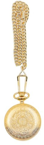 Hsthe Sea Vintage-Taschenuhr, Retro-Quarz-Taschenuhr, goldene antike Kettenuhr mit römischen Ziffern für Damen, Herren, Vater, Opa, Geburtstags- und Jubiläumsgeschenke