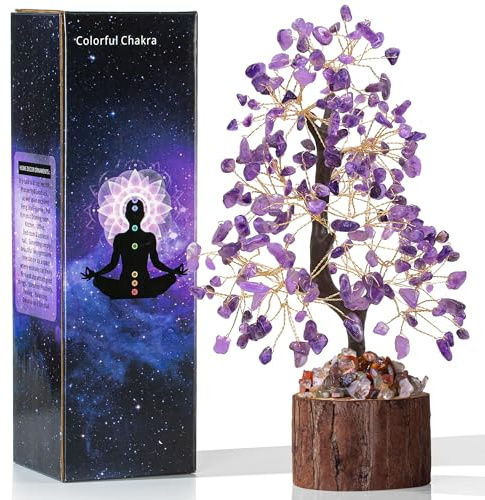 XIANNVXI Amethyst Crystal Tree Amethyst Tree of Life Purple Ornaments for The Home Decorations Purple Gifts for Women Unusual Ornament Housewarming Gifts