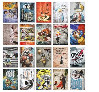 TypeStoff Lot de 20 cartes postales - Streetart - DIN A6 - 20 motifs différents avec dictons et citations pour de nombreuses occasions - DIN A6 - PK-01483