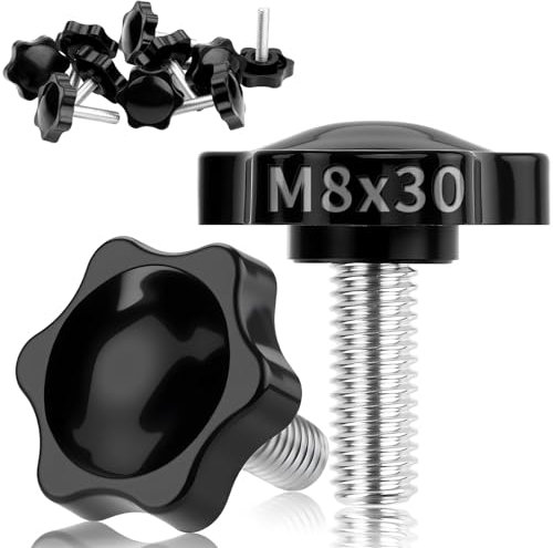 TXXATX Flügelschrauben M8x30 mm Rändelschraube 12 Stück Sterngriffschraube M8 Sterngriffmutter mit Griff Sternschraube Sternkopfschraube Klemmknopf für Werkzeugmaschine Anziehen Geräte Instrument
