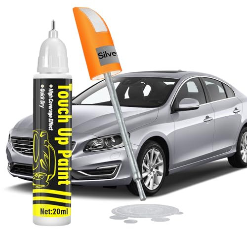 prowithlin Touch Up Paint for Cars, Car Paint Scratch Repair, Two-In-One Car Touch Up Paint Pen, Quick & Easy Solution to Repair Minor Automotive Scratches (1, silver)
